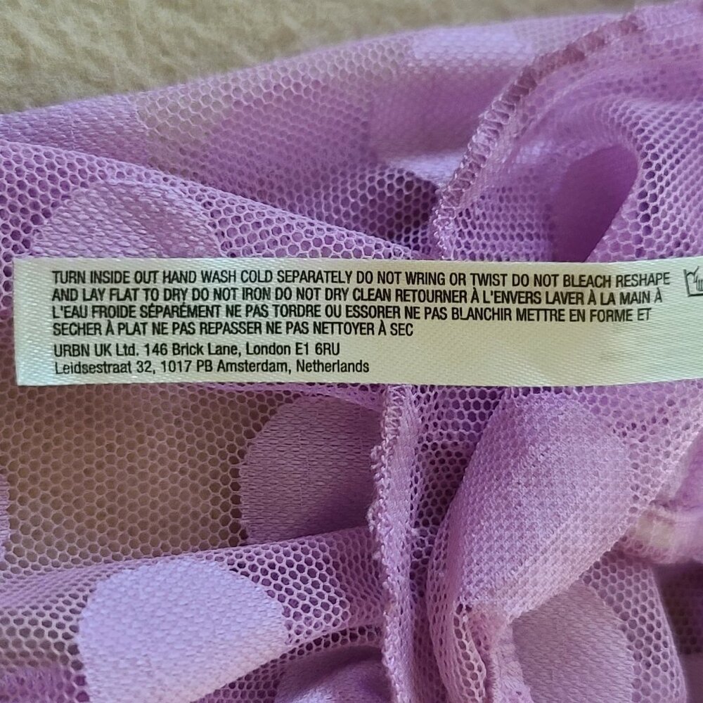 By Anthropologie Mesh Dot Flutter Panty Size XS Lilac Sexy Flirty Coquette NWT - Picture 9 of 10